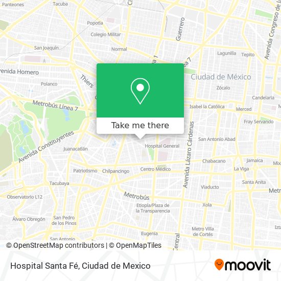 Hospital Santa Fé map