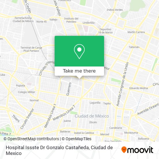 Hospital Issste Dr Gonzalo Castañeda map