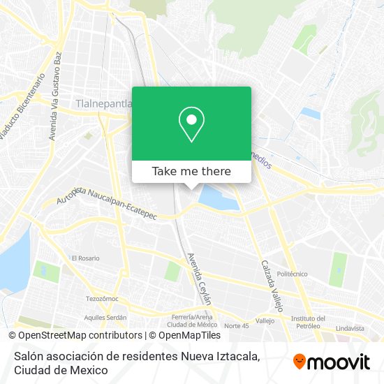 Salón asociación de residentes Nueva Iztacala map