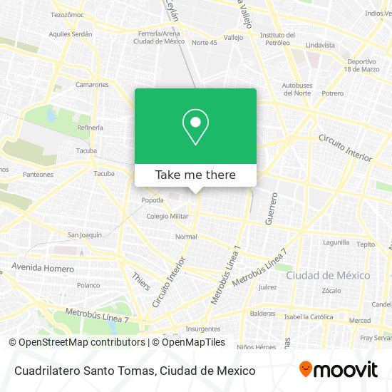 Cuadrilatero Santo Tomas map