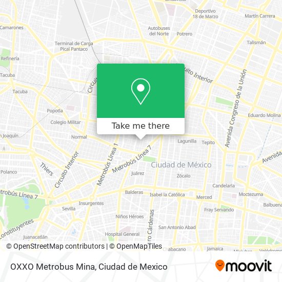 How to get to OXXO Metrobus Mina in Azcapotzalco by Bus or Metro?