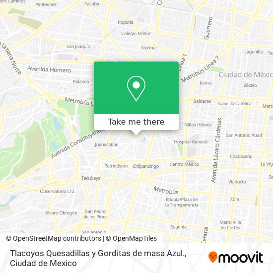 Tlacoyos Quesadillas y Gorditas de masa Azul. map