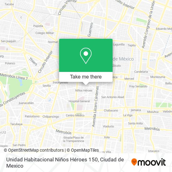 Unidad Habitacional Niños Héroes 150 map