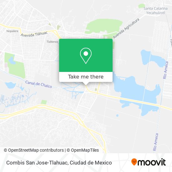 Combis San Jose-Tlahuac map