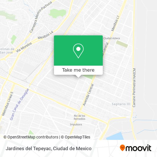 Jardines del Tepeyac map