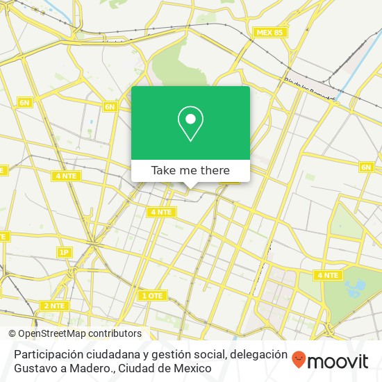 Participación ciudadana y gestión social, delegación Gustavo a Madero. map