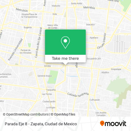 Parada Eje 8 - Zapata map