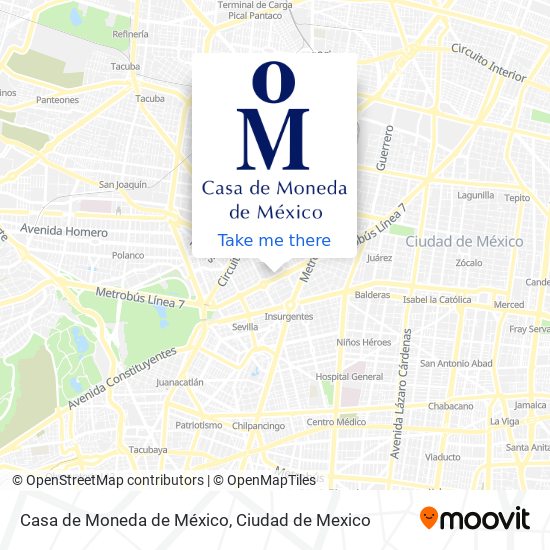 Mapa de Casa de Moneda de México