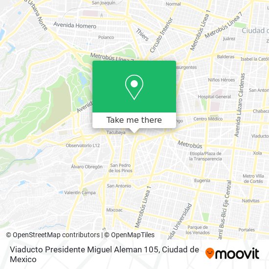 Viaducto Presidente Miguel Aleman 105 map