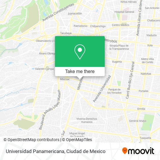 Universidad Panamericana map