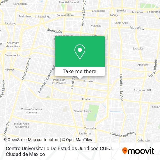 Mapa de Centro Universitario De Estudios Jurídicos CUEJ