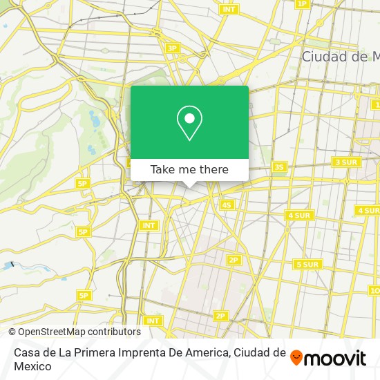 Casa de La Primera Imprenta De America map