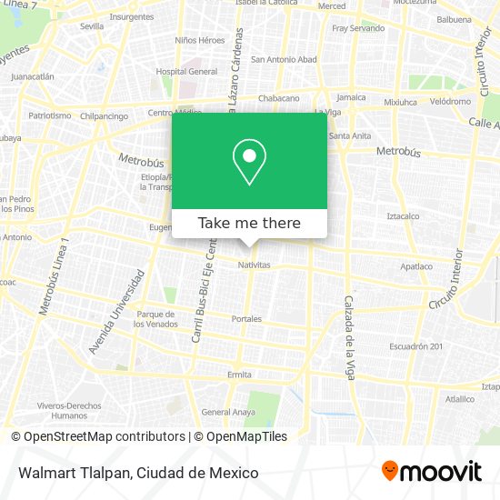 Walmart Tlalpan map