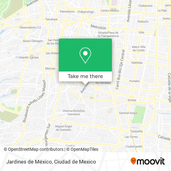 Mapa de Jardines de México