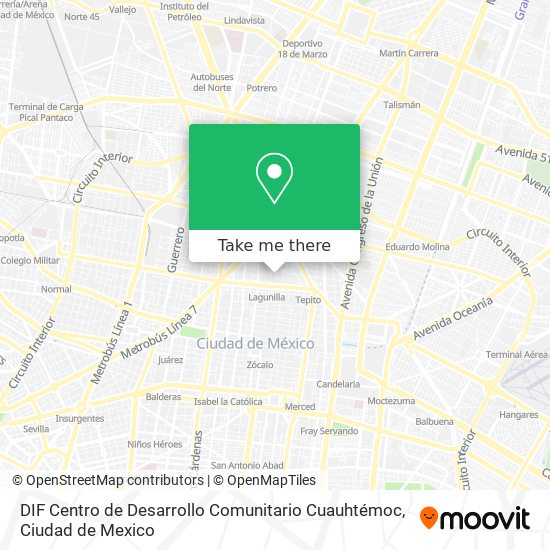 Mapa de DIF Centro de Desarrollo Comunitario Cuauhtémoc