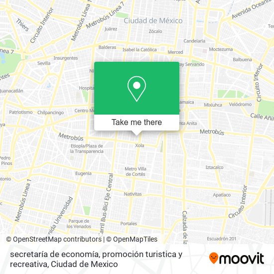 secretaría de economía, promoción turistica y recreativa map