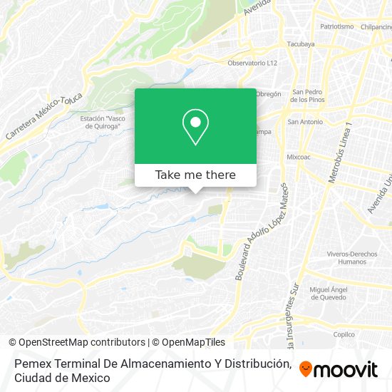 Mapa de Pemex Terminal De Almacenamiento Y Distribución