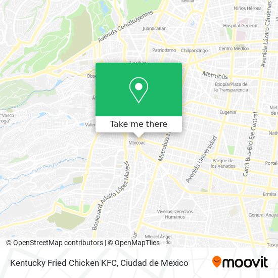 Kentucky Fried Chicken KFC map