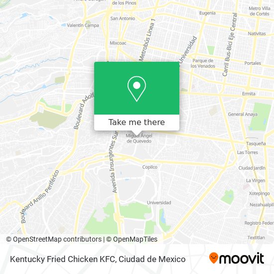 Kentucky Fried Chicken KFC map