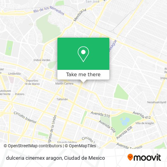 dulceria cinemex aragon map