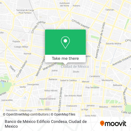Banco de México Edificio Condesa map