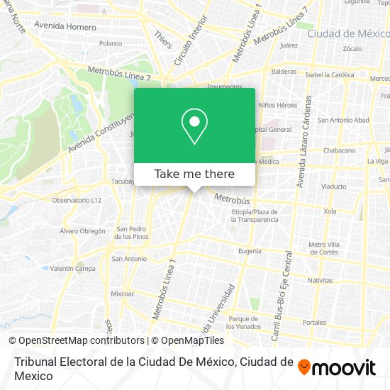 Tribunal Electoral de la Ciudad De México map