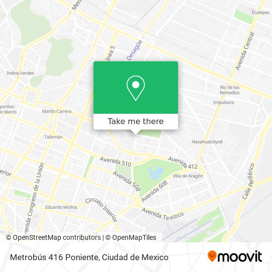 Mapa de Metrobús 416 Poniente