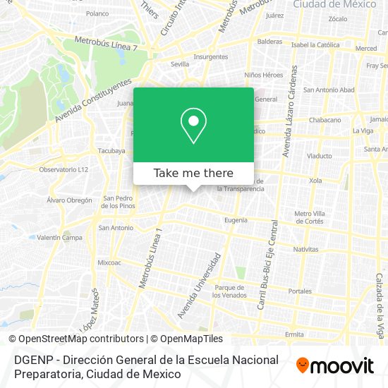 DGENP - Dirección General de la Escuela Nacional Preparatoria map