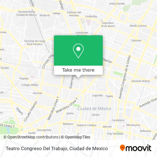 Teatro Congreso Del Trabajo map