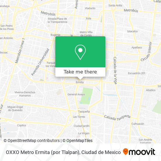 OXXO Metro Ermita (por Tlalpan) map