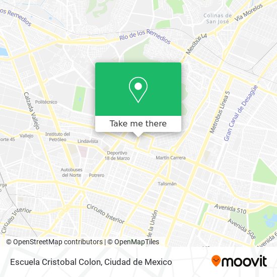 Mapa de Escuela Cristobal Colon