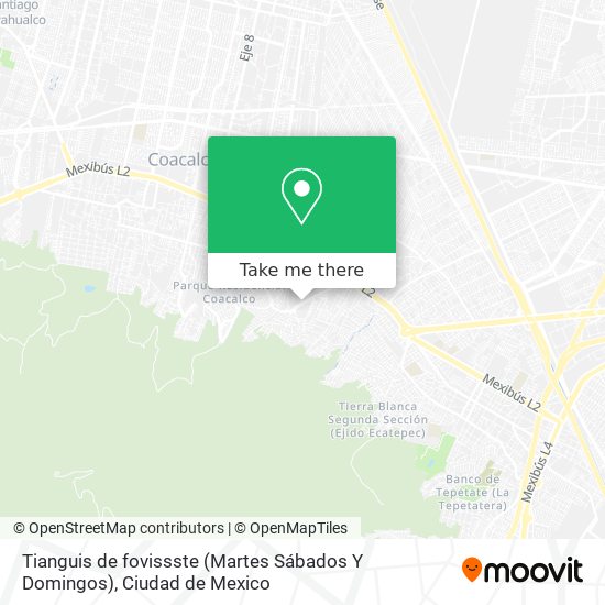 Mapa de Tianguis de fovissste (Martes Sábados Y Domingos)