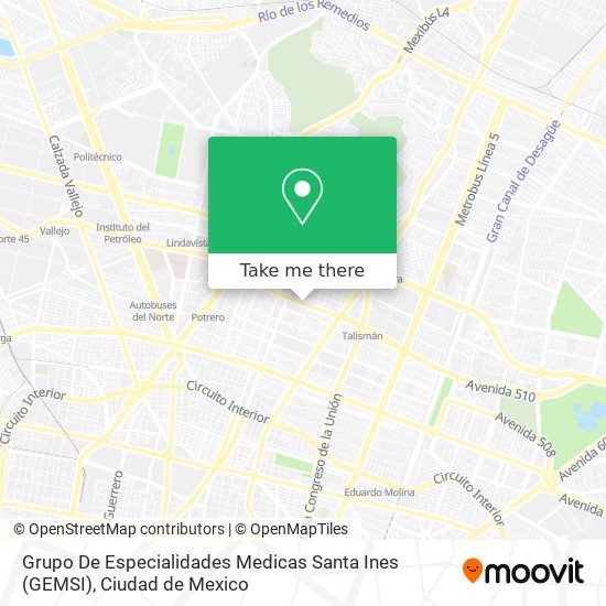 Mapa de Grupo De Especialidades Medicas Santa Ines (GEMSI)