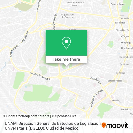 UNAM, Dirección General de Estudios de Legislación Universitaria (DGELU) map