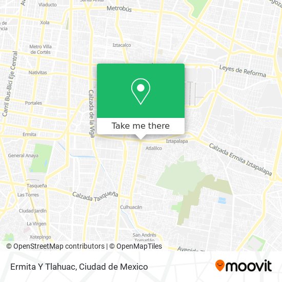 Ermita Y Tlahuac map