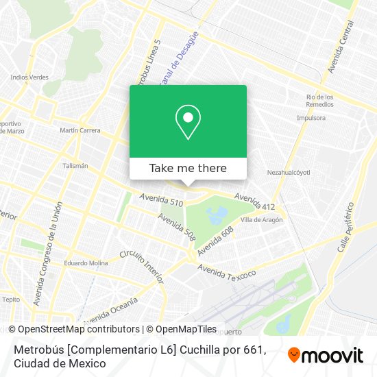 Mapa de Metrobús [Complementario L6] Cuchilla por 661
