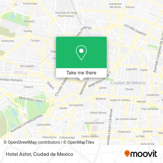 Hotel Astor map