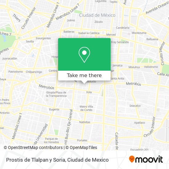 Prostis de Tlalpan y Soria map