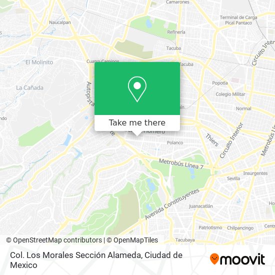 Mapa de Col. Los Morales Sección Alameda
