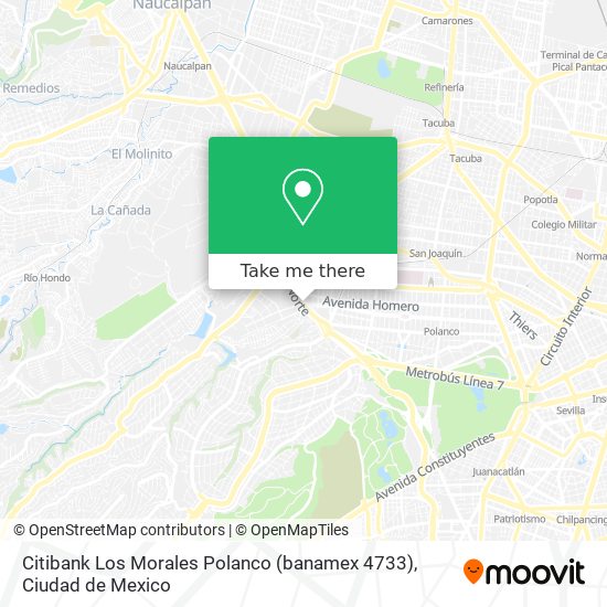 Citibank Los Morales Polanco (banamex 4733) map