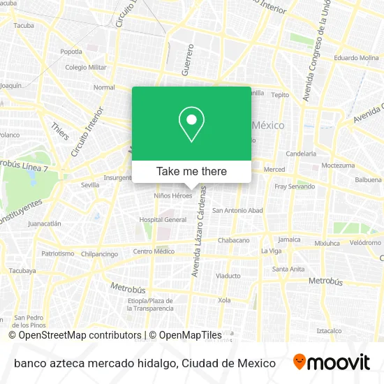 Mapa de banco azteca mercado hidalgo