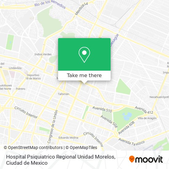 Hospital Psiquiatrico Regional Unidad Morelos map