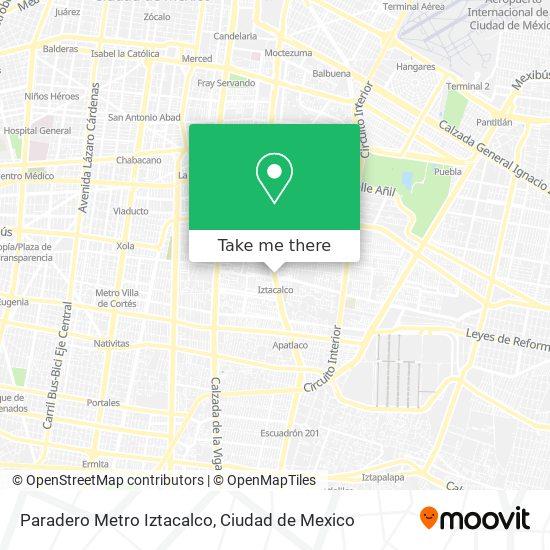 Paradero Metro Iztacalco map