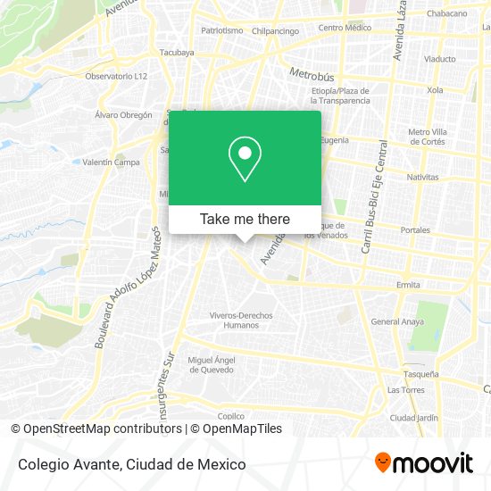 Colegio Avante map