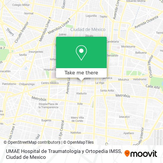 UMAE Hospital de Traumatología y Ortopedia IMSS map