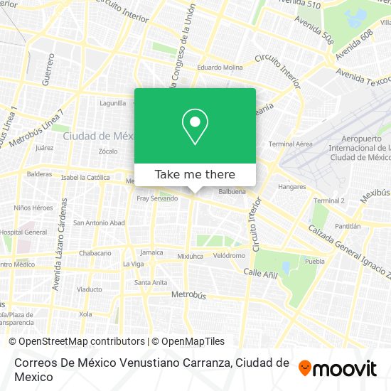 Correos De México Venustiano Carranza map