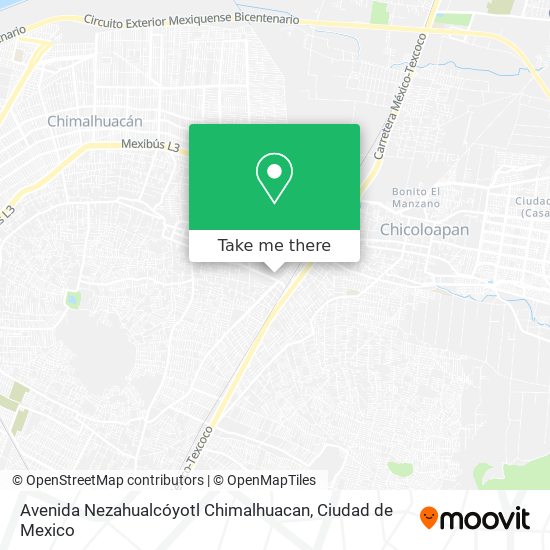 Avenida Nezahualcóyotl Chimalhuacan map