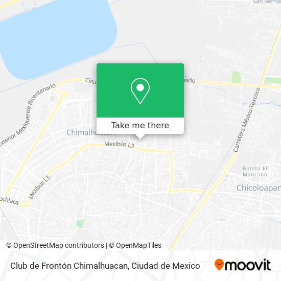 How to get to Club de Frontón Chimalhuacan in Atenco by Bus or Metro?