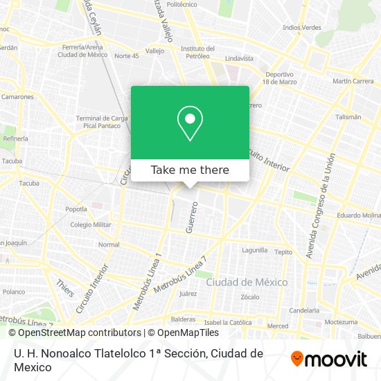 Mapa de U. H. Nonoalco Tlatelolco 1ª Sección