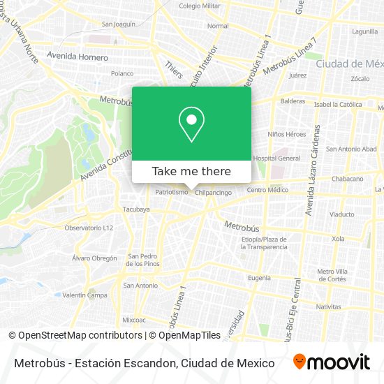 Metrobús - Estación Escandon map